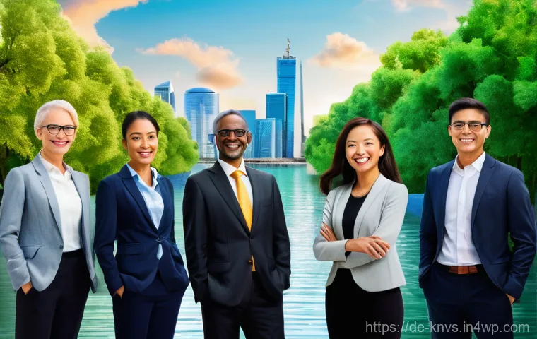 윤리적 투자와 이윤 추구의 갈등 - **Prompt 1: "The Dawn of Ethical Investing"**
A vibrant, high-definition photographic image depi...