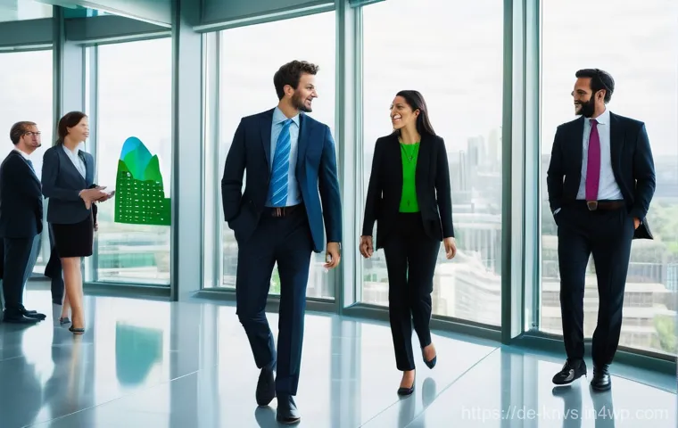 윤리적 투자와 투자자 커뮤니티의 발전 - **Prompt 1: The Mainstream Shift of Sustainable Investing**
"A dynamic, wide-angle shot of a bri...