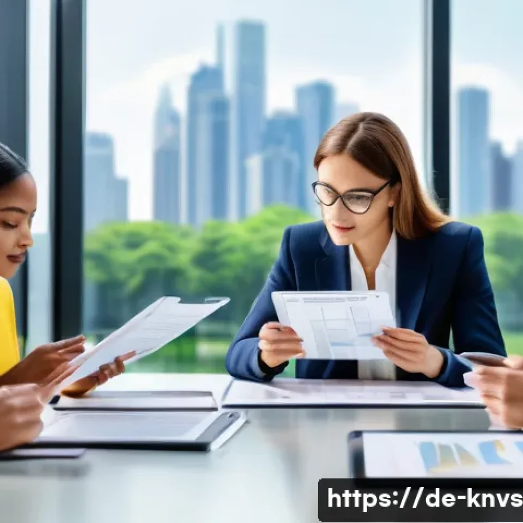 윤리적 투자와 환경 보호 - A professional setting showing a diverse group of investors reviewing detailed sustainability report...