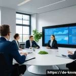 Home 21 윤리적 투자자가 주의해야 할 법적 문제 - A professional business meeting scene in a modern German office, featuring diverse investment adviso...