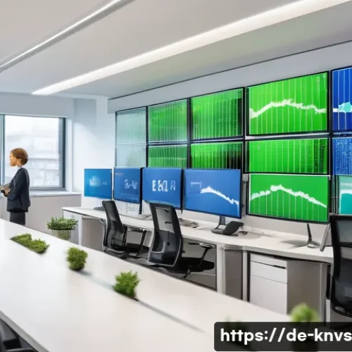 Home 32 윤리적 투자와 투자자 보호 제도 - A modern, bright office scene in a German financial firm showing diverse professionals analyzing sus...